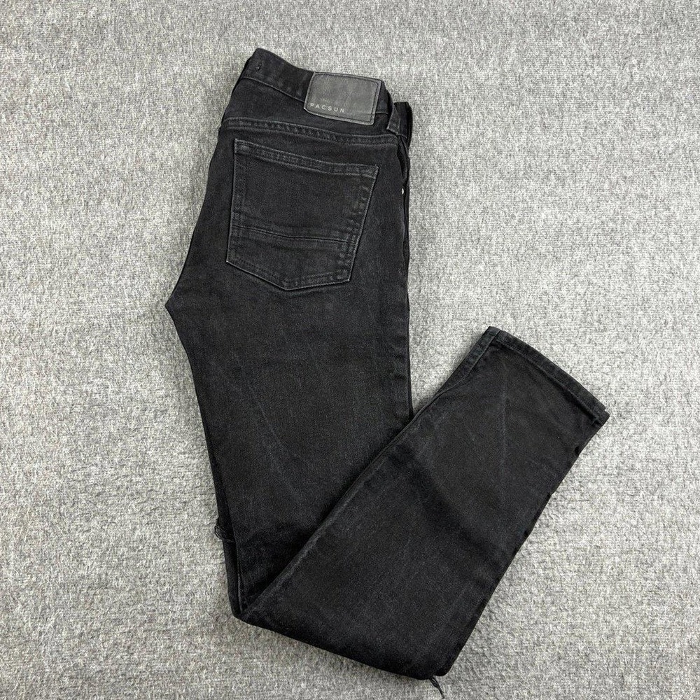 PacSun Skinny Jeans Black Distressed Ripped Knee Denim Pants Women's 28x30